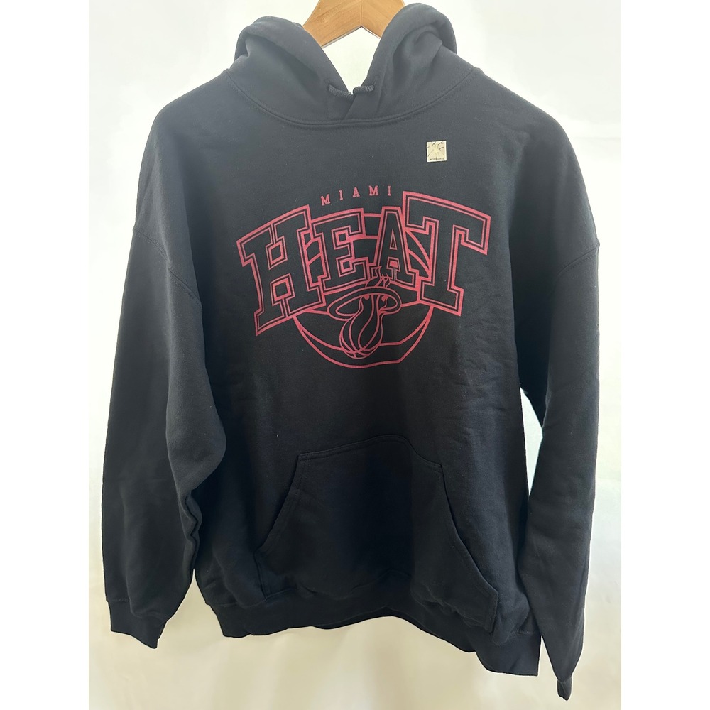 Junk Food Miami Heat NBA Basketball Hoodie Sweatshirt‎ Black Men's Size Large